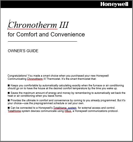 Chronotherm III for Comfort and Convenience