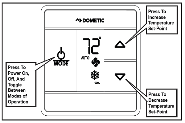 DOMETIC CAPACITIVE TOUCH THERMOSTAT