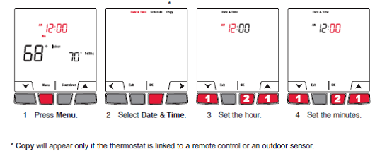Honeywell EConnect TL9160AR Setting the time and the date