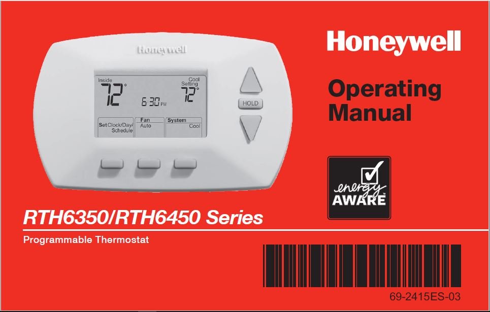 Honeywell RTH6350-RTH6450 Series