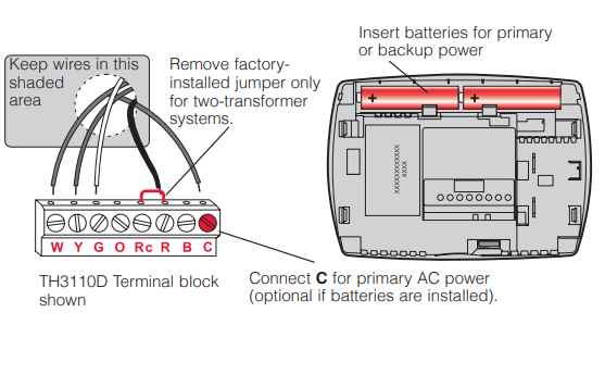 Honeywell PRO 3000 Series Power Options