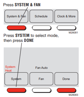 Honeywell RTH7400-RTH7500 System Setting