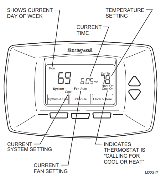 honeywell rth7500d display