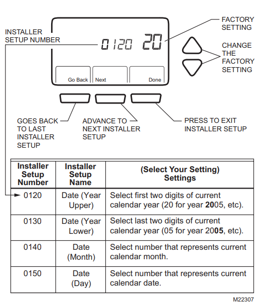 honeywell rth7500d installer setup