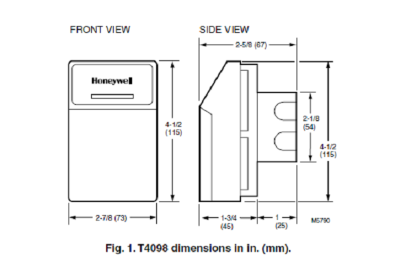Honeywell T4098A,B Dimension