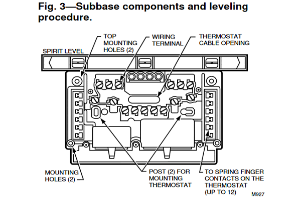 Honeywell T874A,D MOUNTING THE SUBBASE 3
