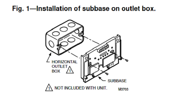 Honeywell T874A,D MOUNTING THE SUBBASE