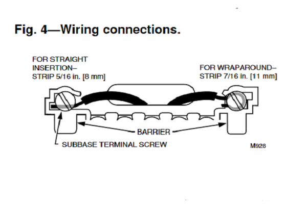 Honeywell T874A,D Wiring connections
