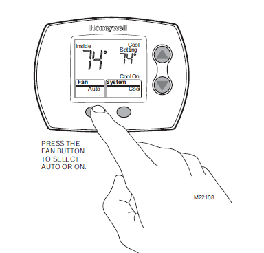honeywell th5110d fan setting