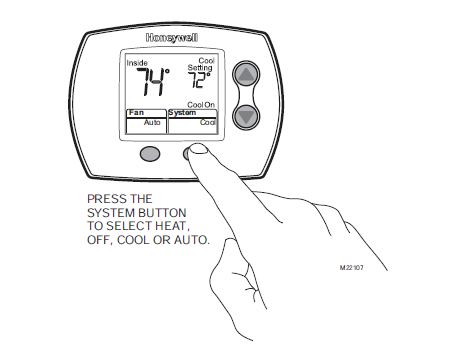 honeywell th5110d set system setting